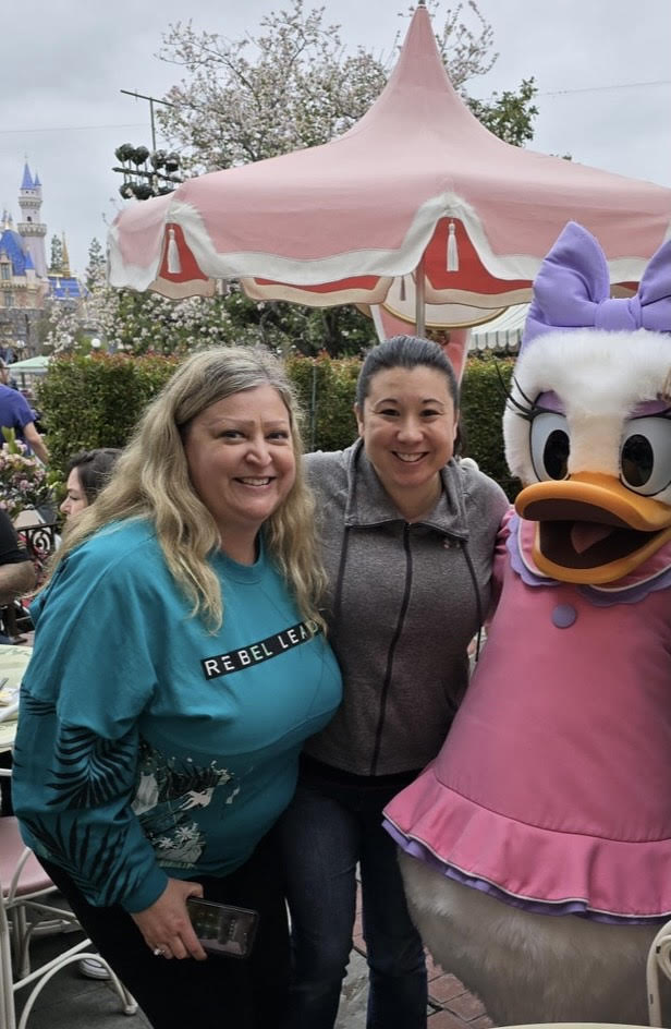 Women with Daisy Duck at Disneyland